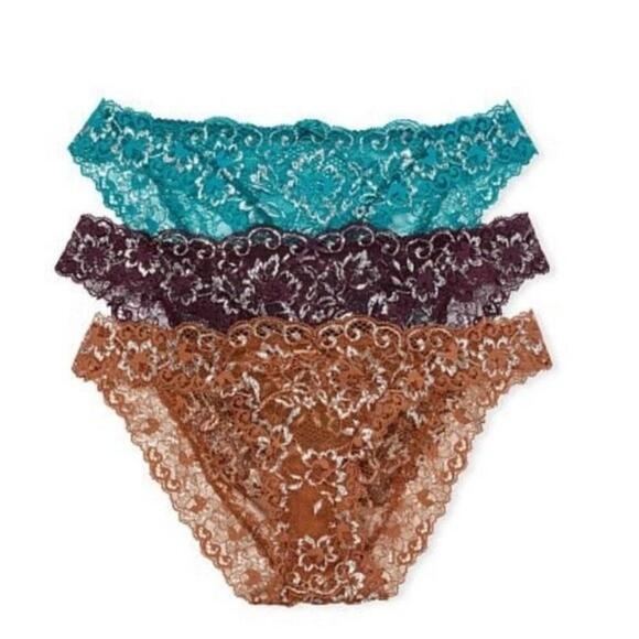 Victoria Secret 3-Pack Shine Lace Cheekini Panties - Picture 1 of 1